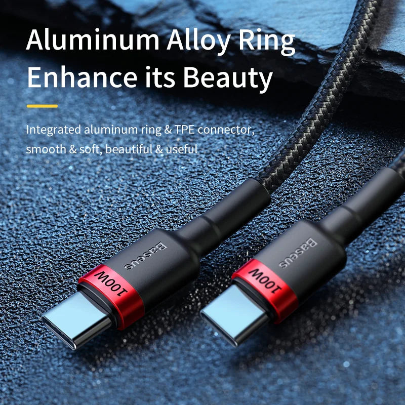 Cable Baseus USB-C a USB-C 100W carga rápida