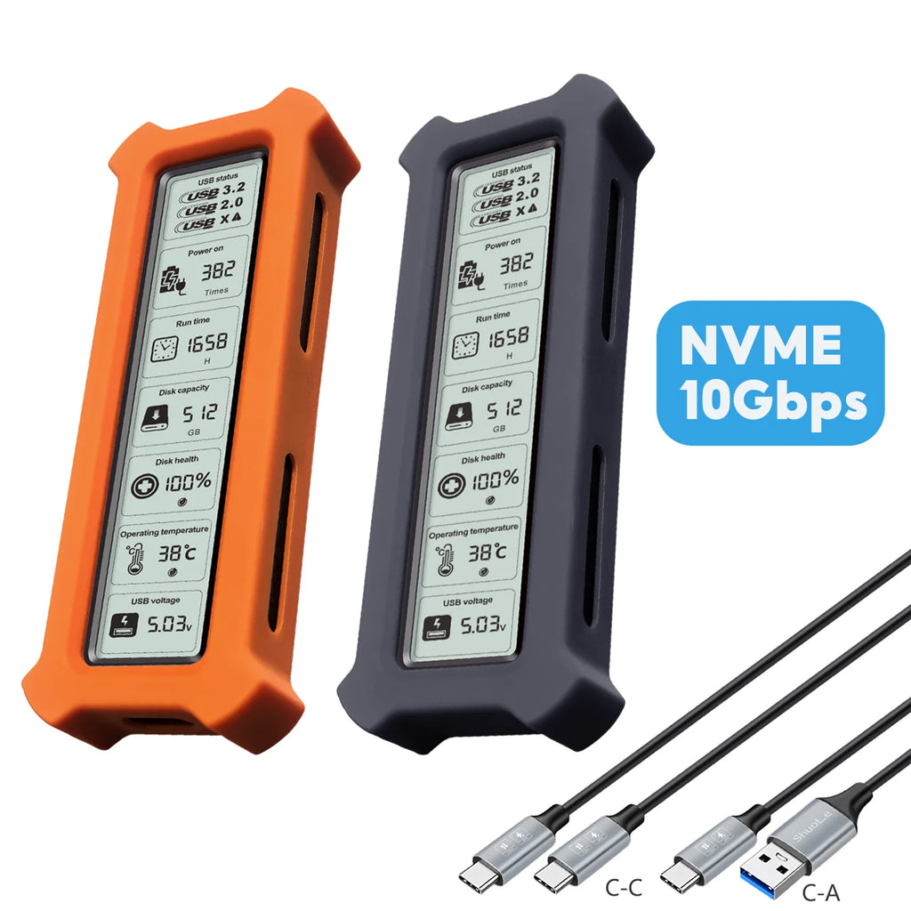 Case externo M.2 NVMe 10 Gbps transparente