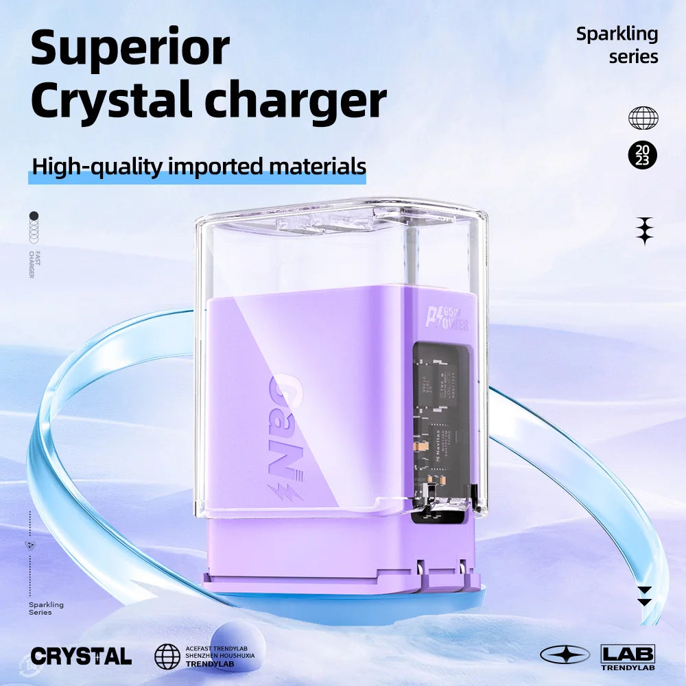 Cargador ACEFAST GaN 65W doble USB-C (enchufe US)