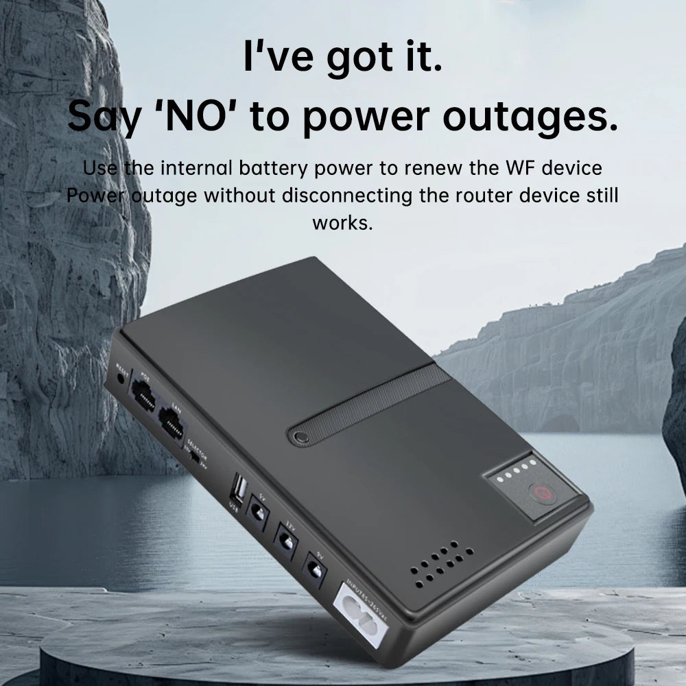 Mini UPS para router y módem de fibra (5V/9V/12V)