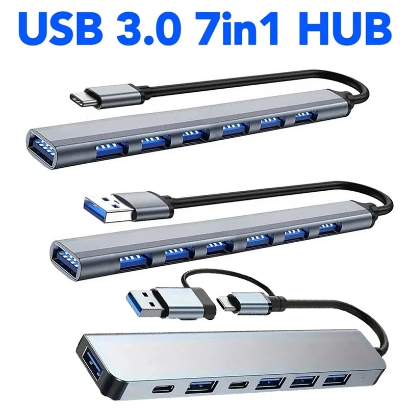 Hub USB 3.0 de 7 puertos (USB-A / USB-C)