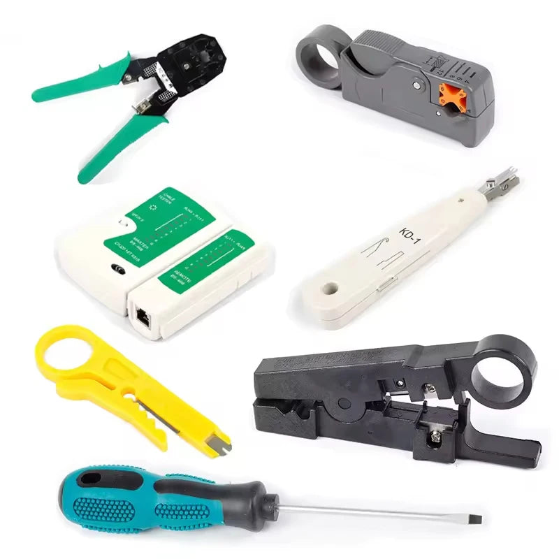 Kit de herramientas de red completo con estuche