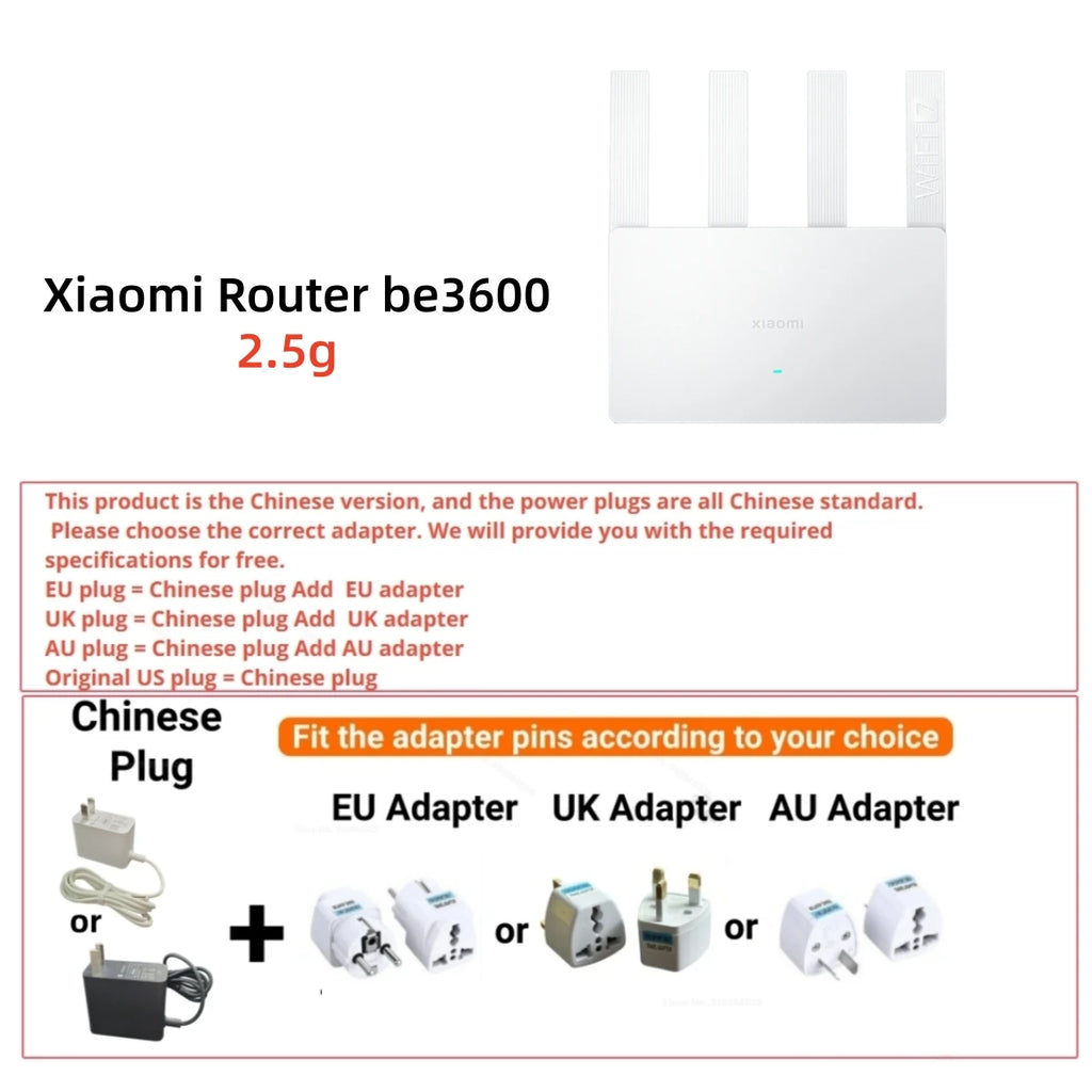 Router Xiaomi BE3600 WiFi 7 (mesh, gaming)