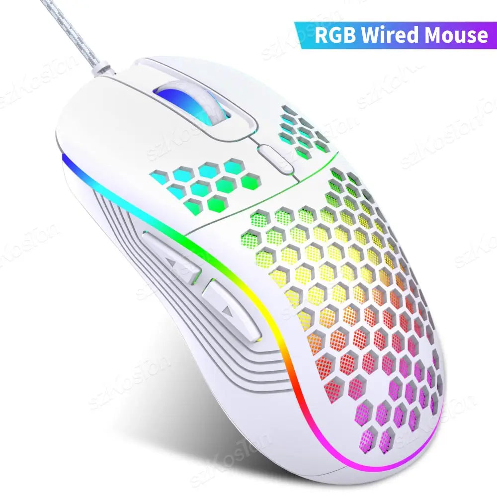 Mouse gamer RGB 7200 DPI (con cable o inalámbrico)