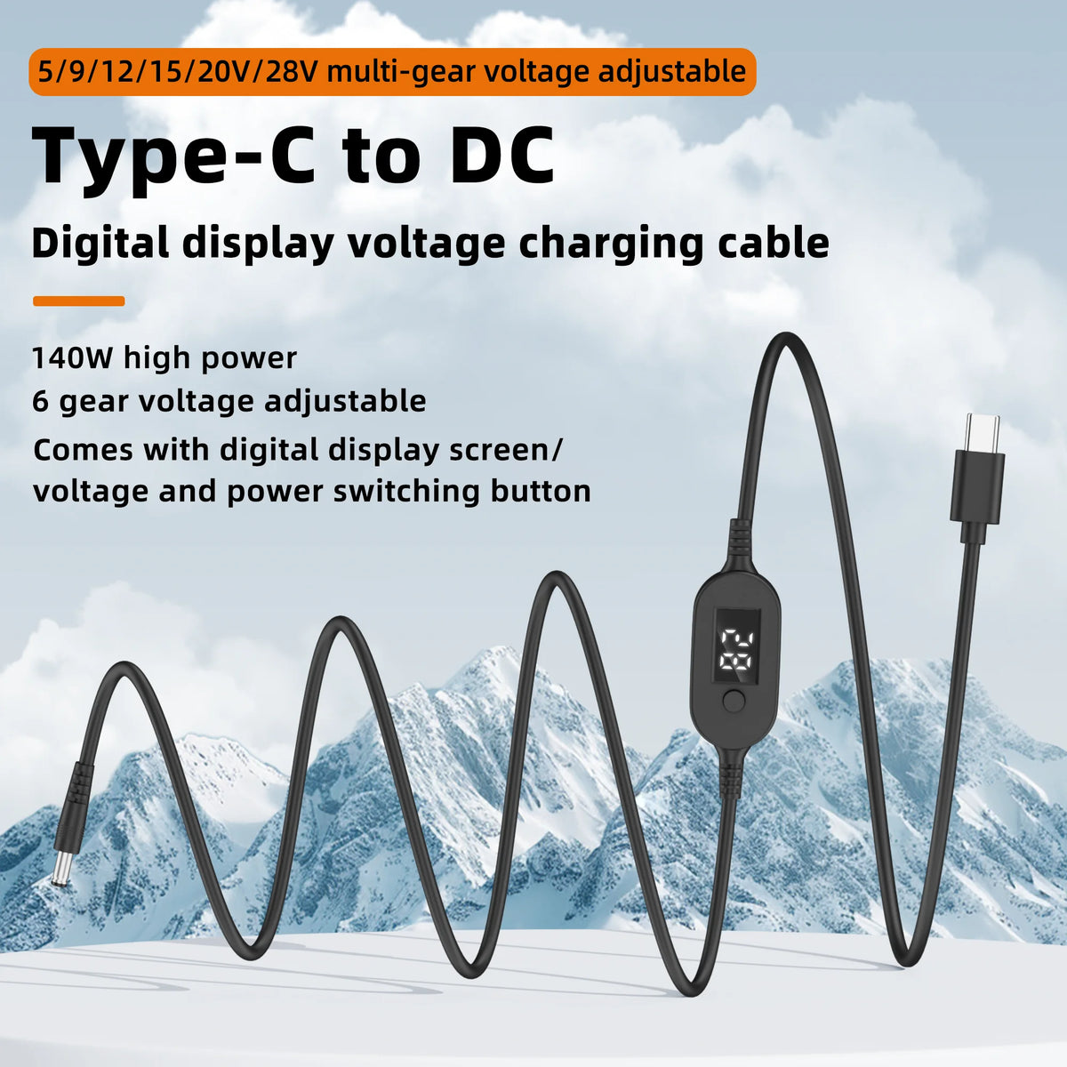 Cable USB-C a DC con voltaje ajustable (para routers y laptops)