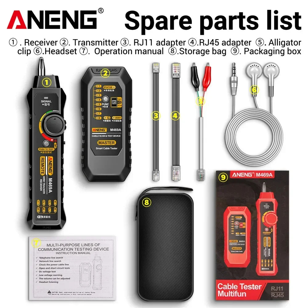Tester y rastreador de cables ANENG M469A