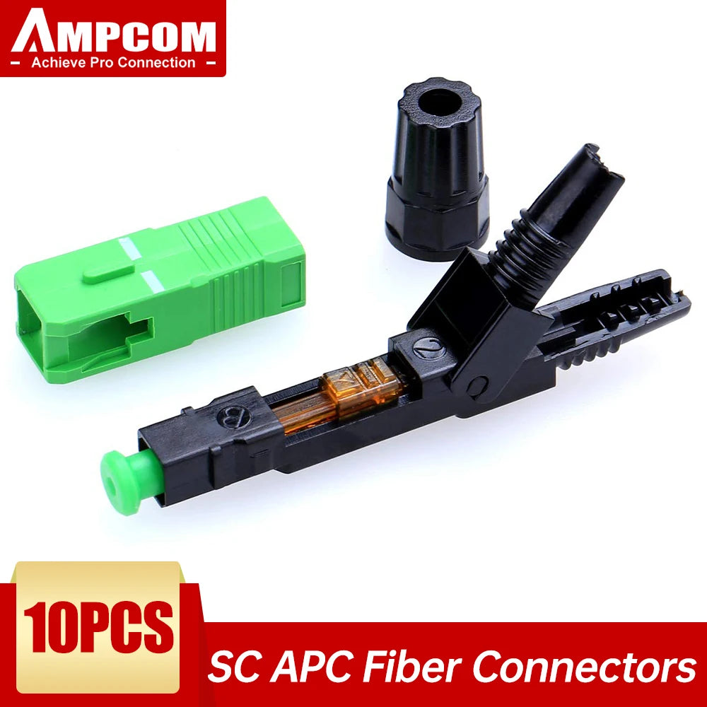 Conectores rápidos fibra SC APC/UPC AMPCOM (10 u)