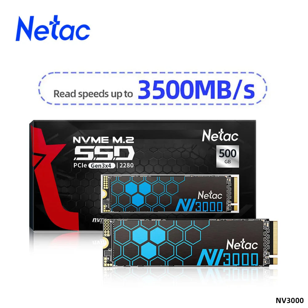 SSD NVMe M.2 Netac con disipador (250 GB a 2 TB)