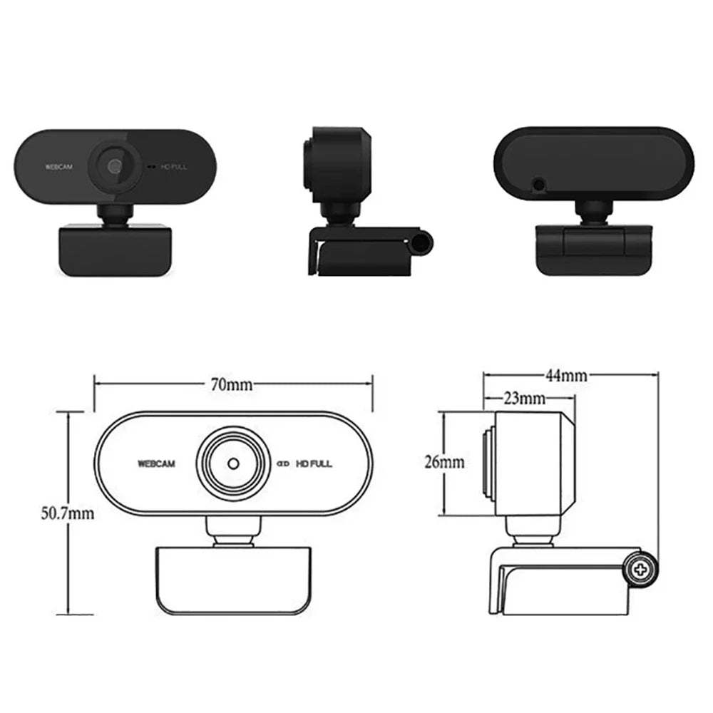 Webcam 2K / 1080p con micrófono y tapa de privacidad