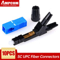 Conectores rápidos fibra SC APC/UPC AMPCOM (10 u)