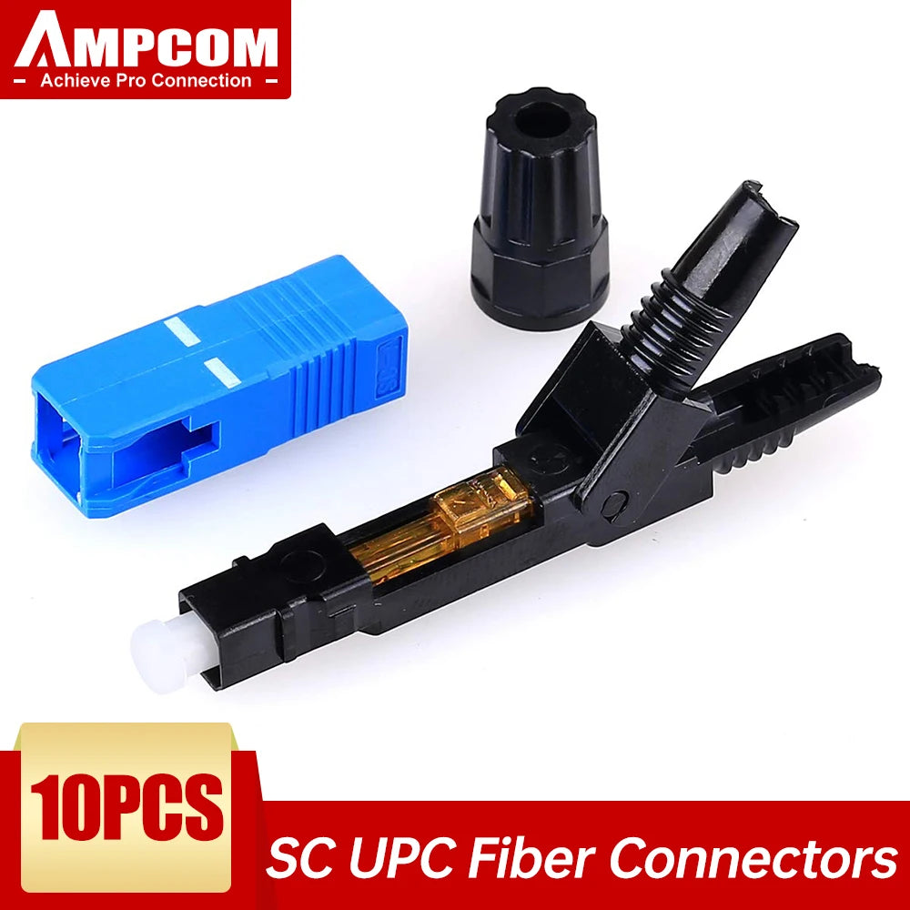 Conectores rápidos fibra SC APC/UPC AMPCOM (10 u)