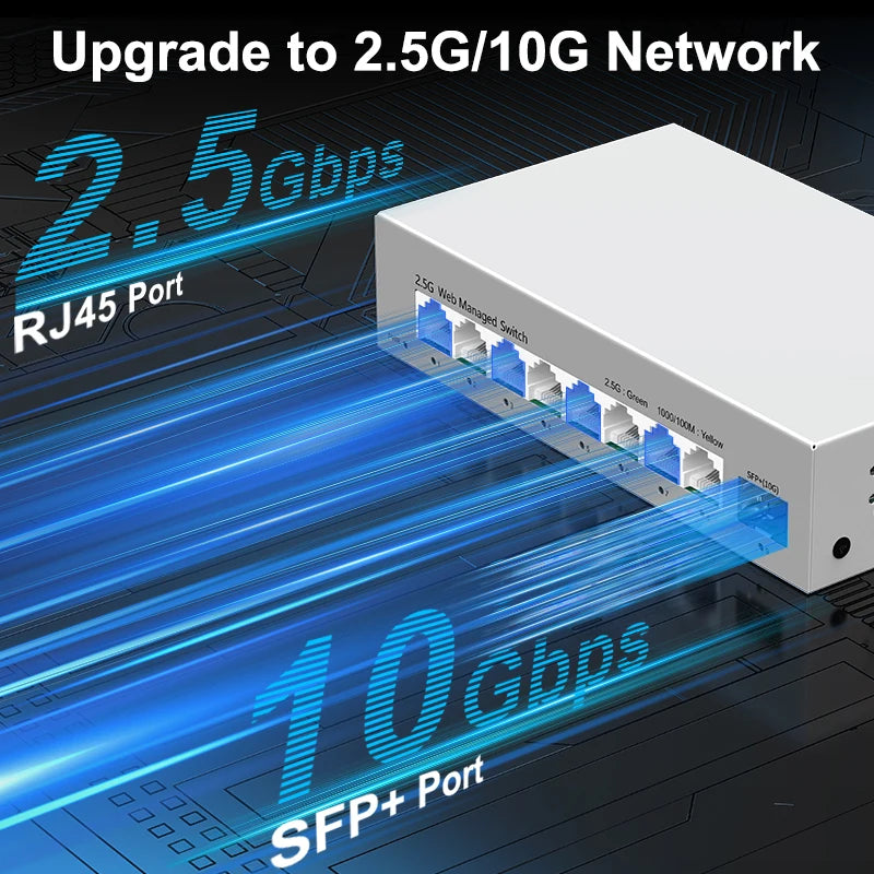 Switch administrable 8 puertos 2.5G + SFP+ 10G