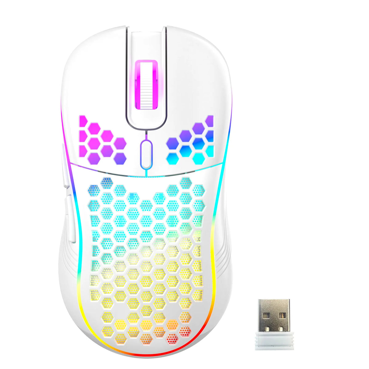 Mouse gamer RGB 7200 DPI (con cable o inalámbrico)