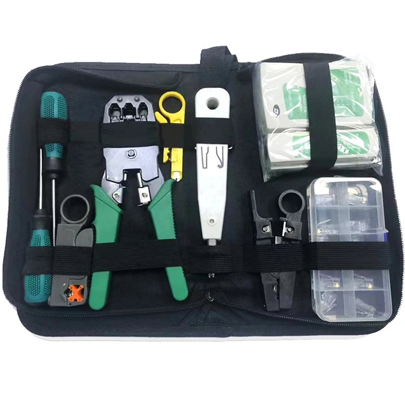 Kit de herramientas de red completo con estuche