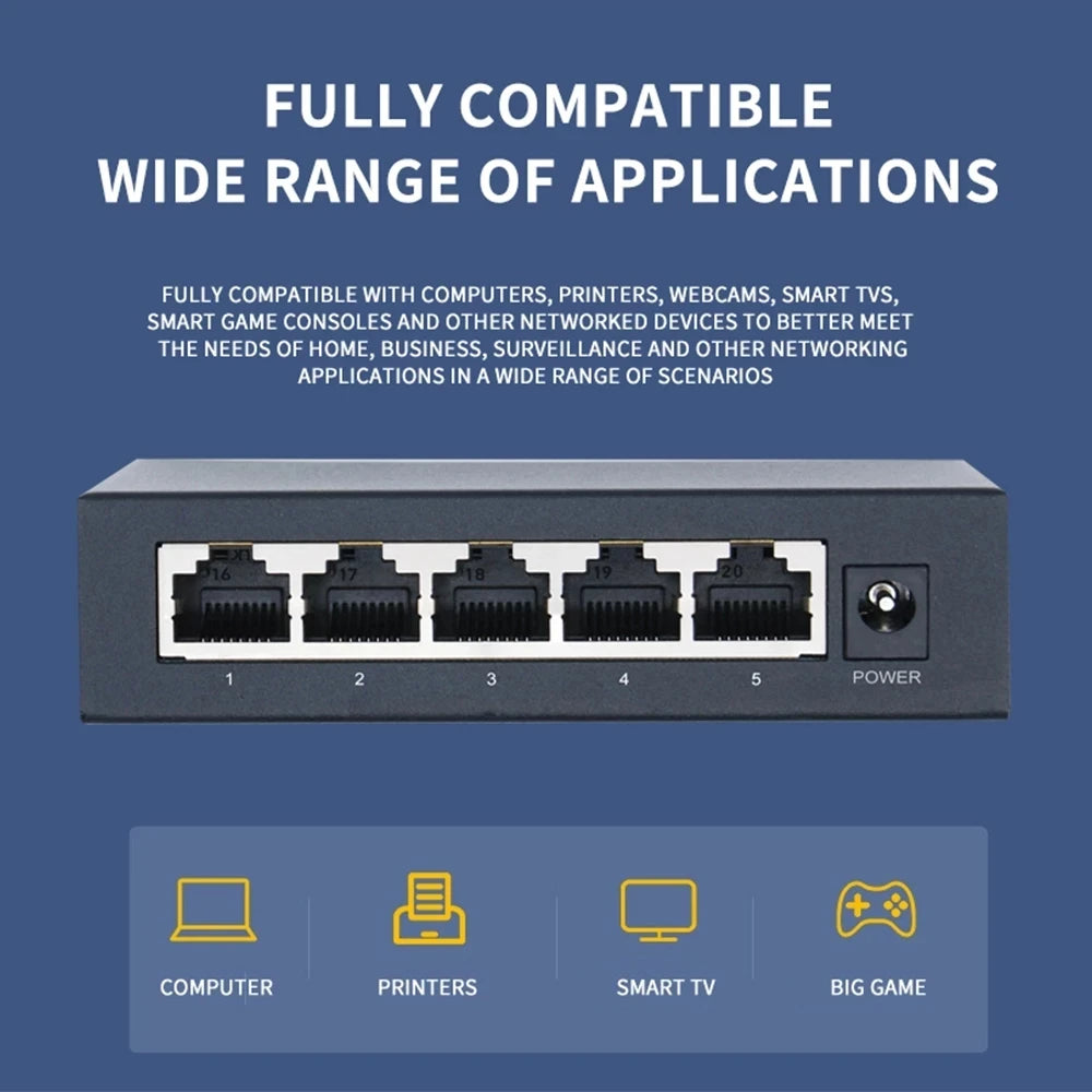 Switch PoE gigabit 5/8/10 puertos para cámaras