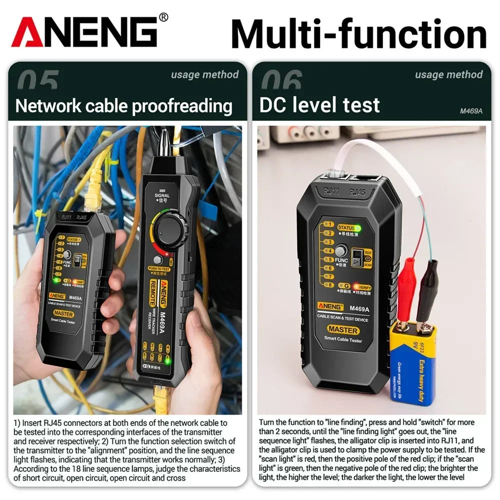 Tester y rastreador de cables ANENG M469A