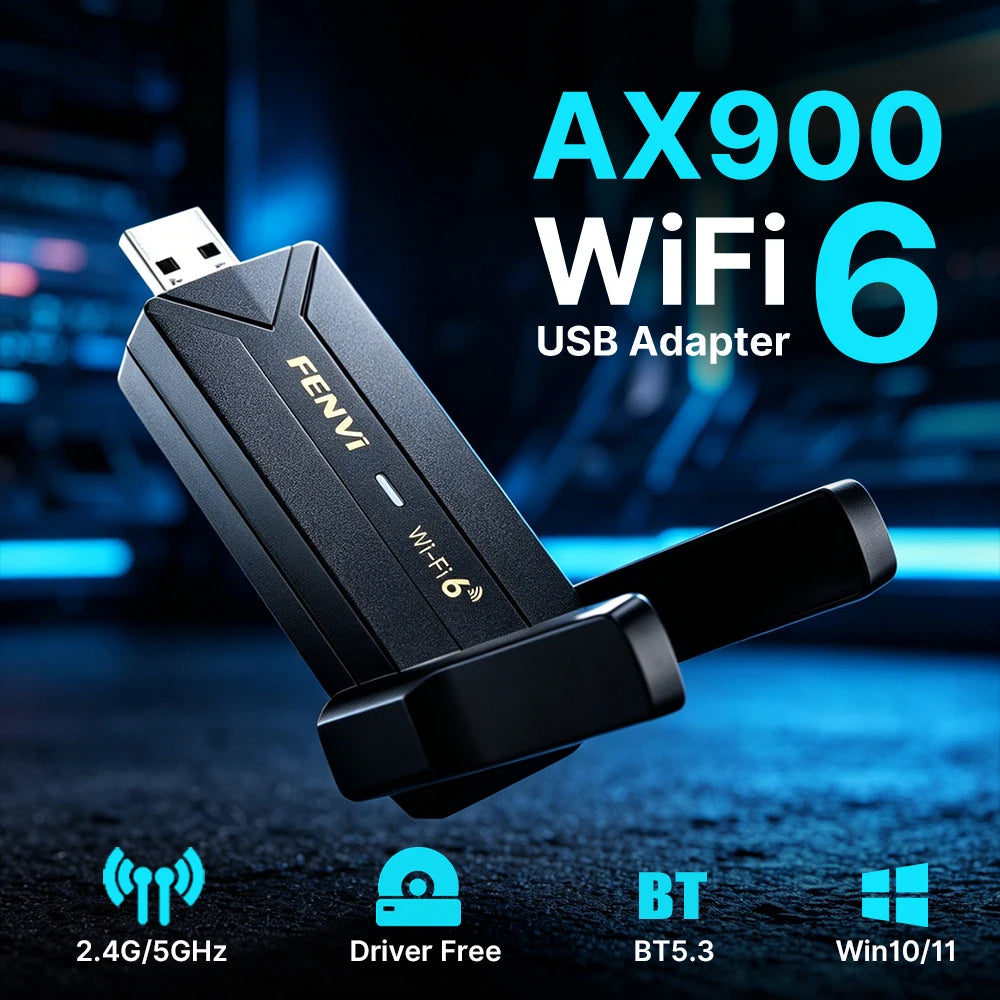 Adaptador USB WiFi 6 + Bluetooth 5.3 (sin drivers)
