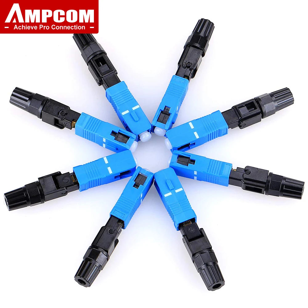 Conectores rápidos fibra SC APC/UPC AMPCOM (10 u)