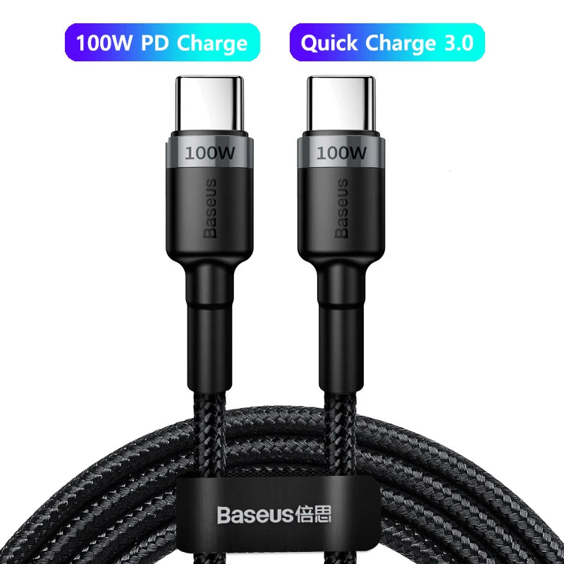 Cable Baseus USB-C a USB-C 100W carga rápida