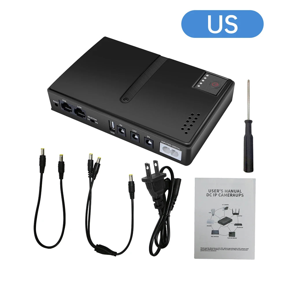 Mini UPS para router y módem de fibra (5V/9V/12V)