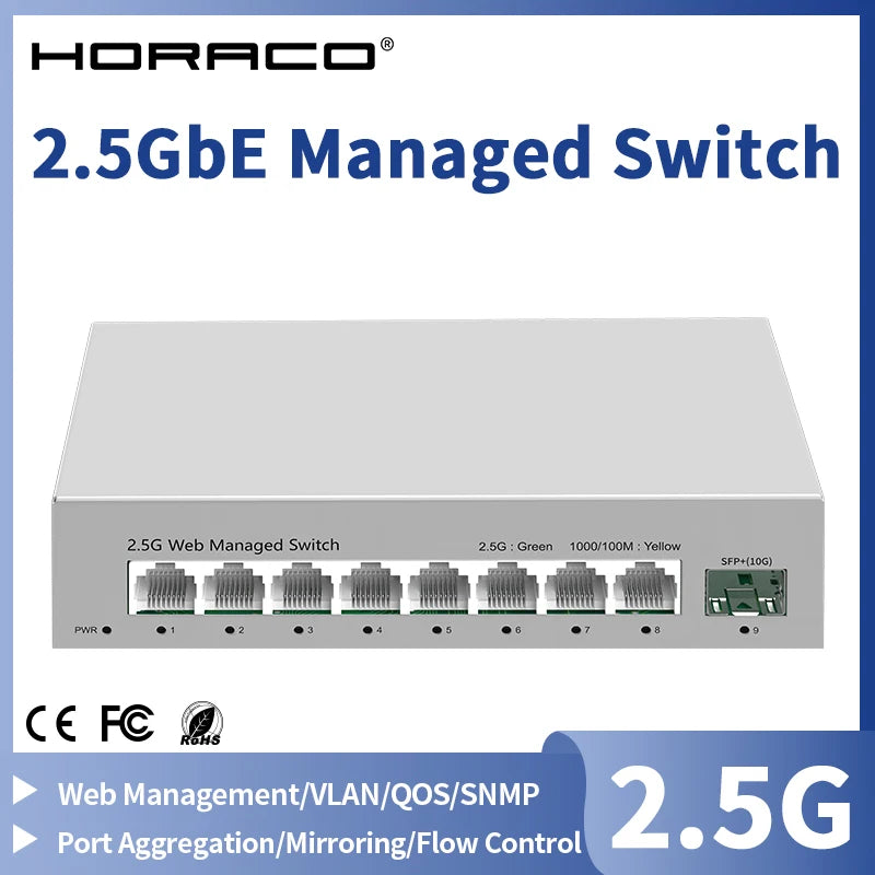 Switch administrable 8 puertos 2.5G + SFP+ 10G