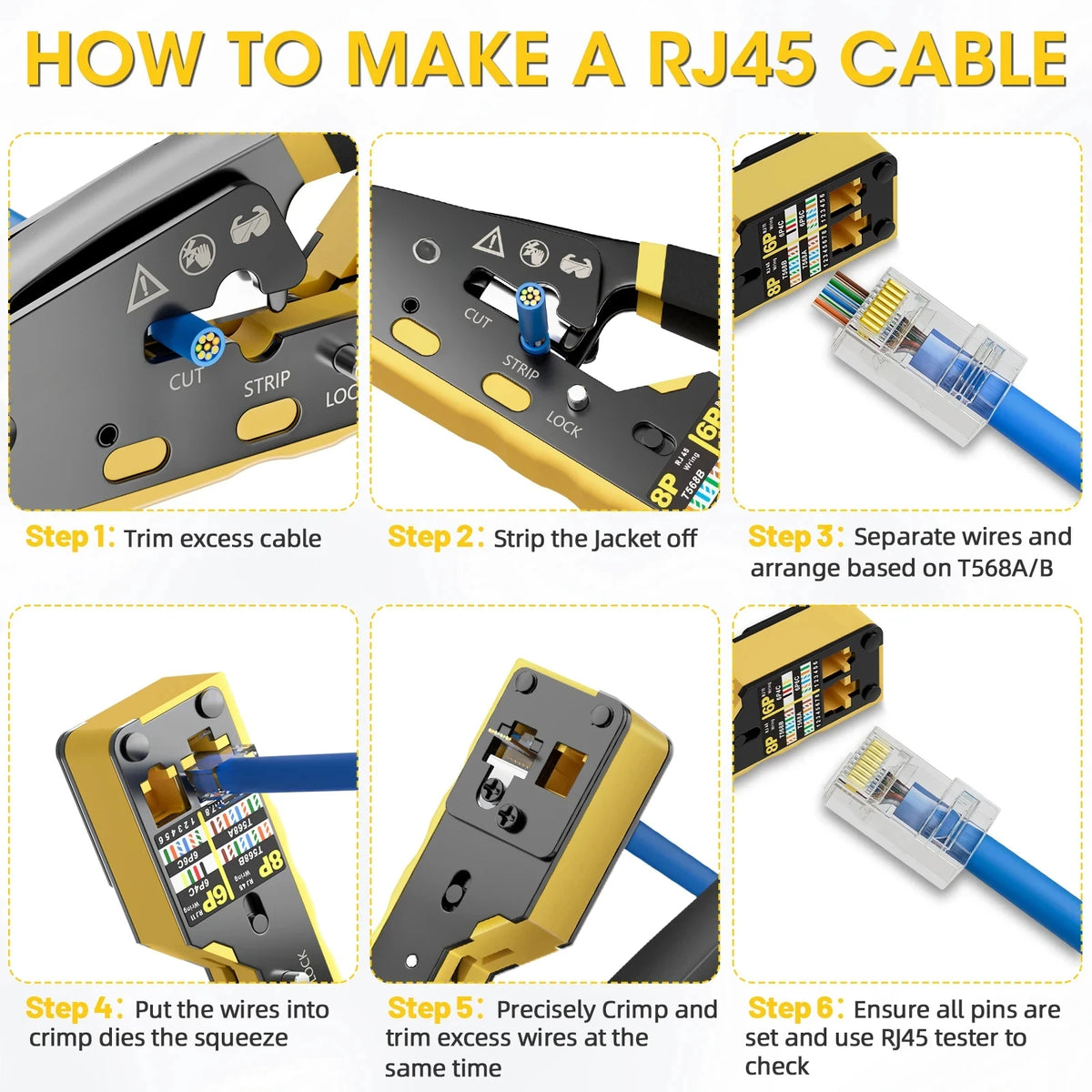 Crimpadora RJ45 pass-through profesional