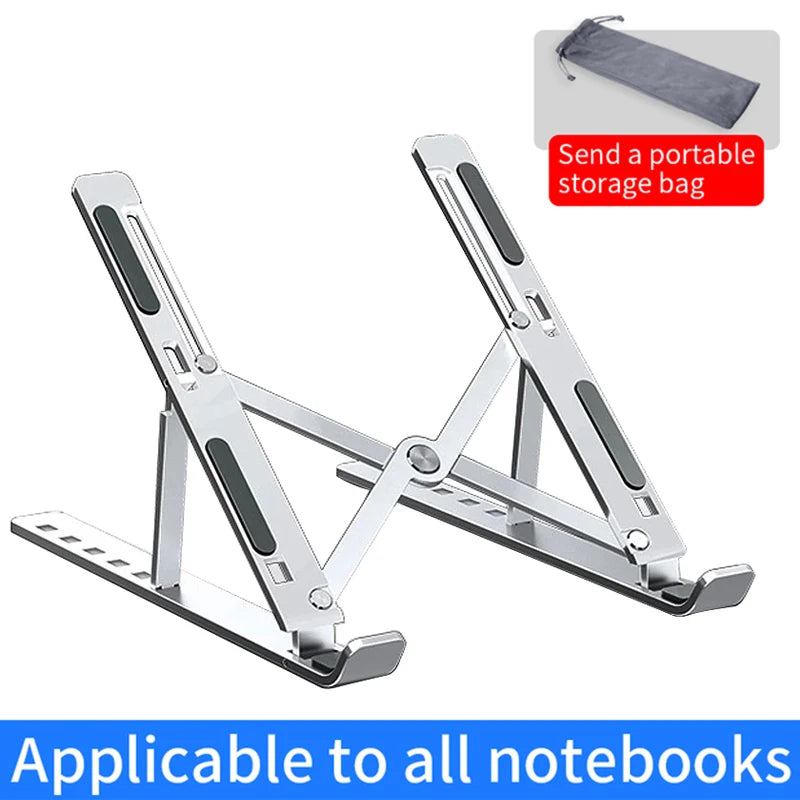Soporte de aluminio para laptop ajustable y plegable