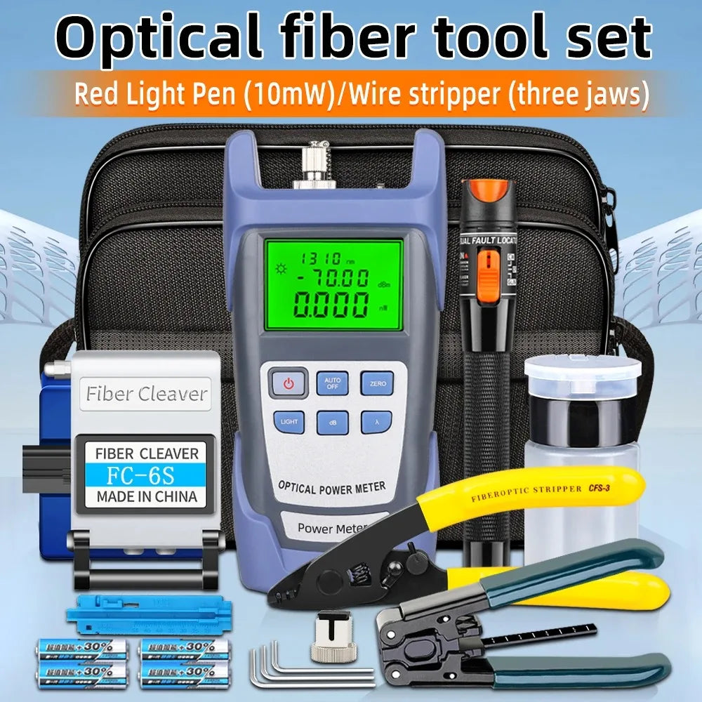 Kit FTTH de 19 piezas con power meter y VFL