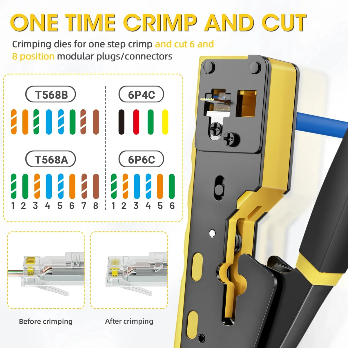 Crimpadora RJ45 pass-through profesional