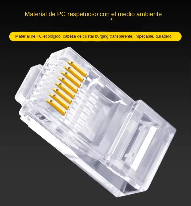 Conectores RJ45 Cat6 pass-through (5, 50 o 100 u)