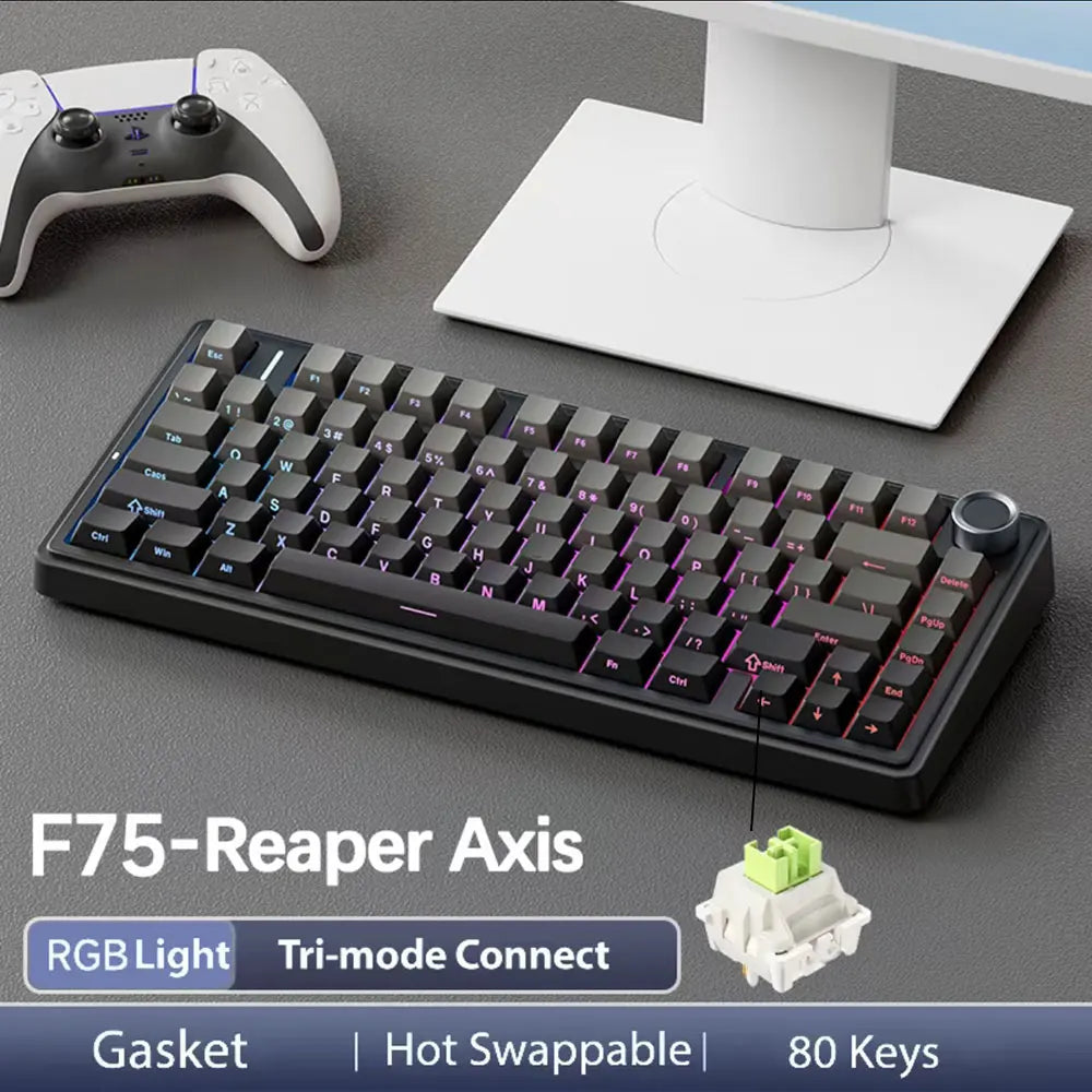 Teclado mecánico AULA F75 inalámbrico (gasket, RGB)