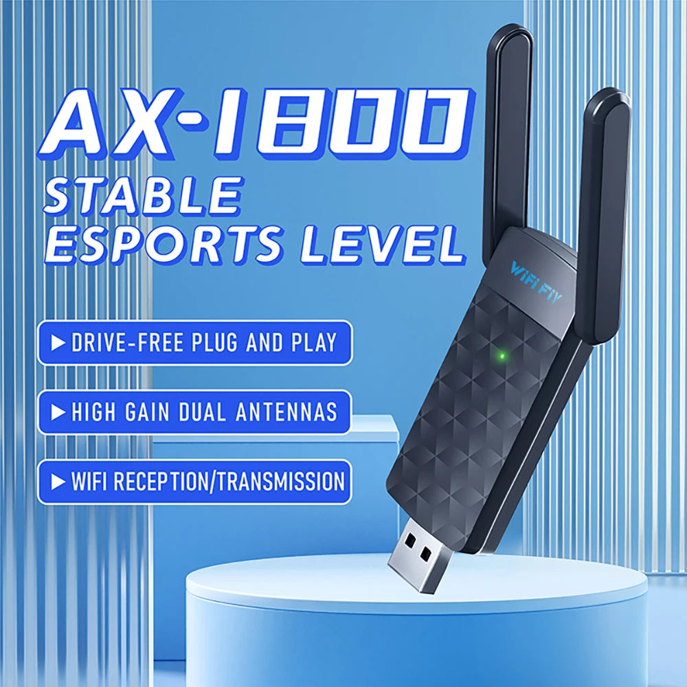 Adaptador WiFi 6 USB 3.0 AX1800 con antena
